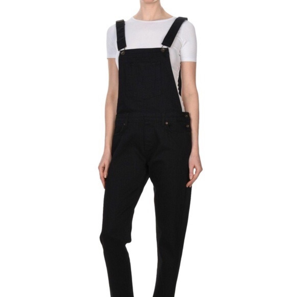 Naked & Famous Black Denim Overalls M